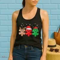 Autism Awareness Puzzle Christmas Autistic Xmas Pajama Women's Tank Top thumb 2