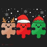 Autism Awareness Puzzle Christmas Autistic Xmas Pajama Hat thumb 2