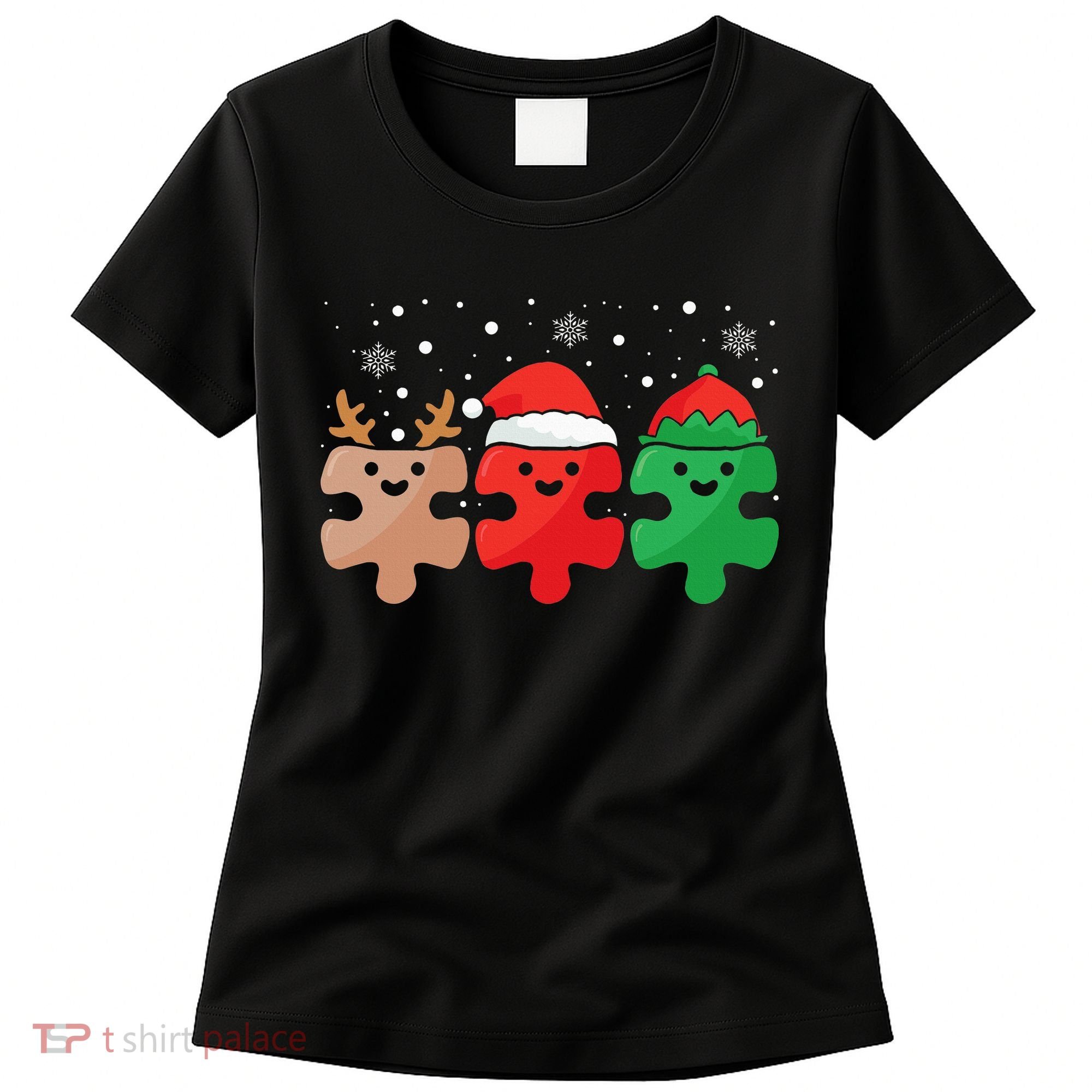 Autism Awareness Puzzle Christmas Autistic Xmas Pajama Women's T-Shirt