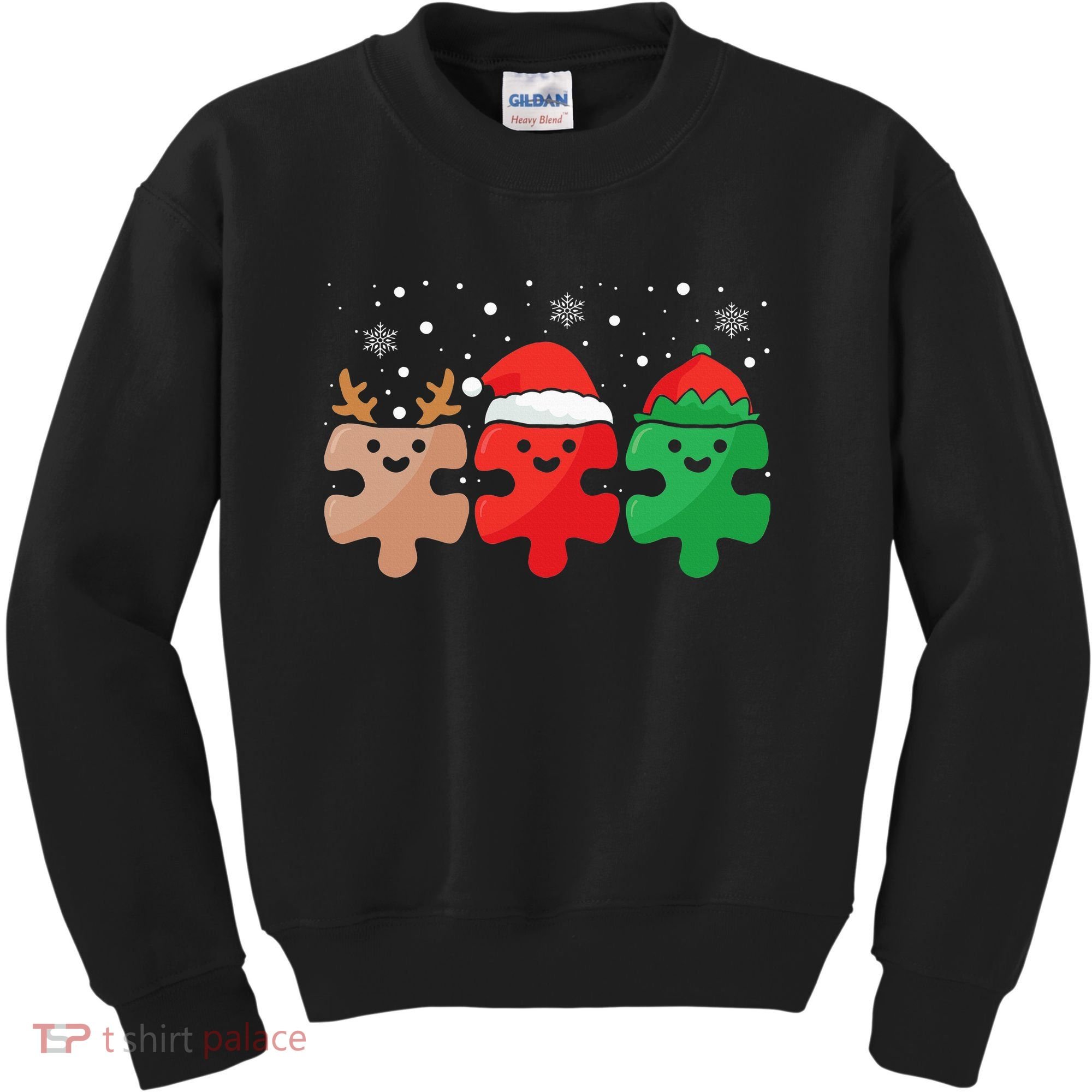 Autism Awareness Puzzle Christmas Autistic Xmas Pajama Kids Sweatshirt
