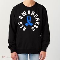 Als Awareness Pocket Wear Blue Ribbon Als Disease Support Women's Sweatshirt thumb 0