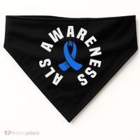 Als Awareness Pocket Wear Blue Ribbon Als Disease Support USA-Made Doggie Bandana thumb 0