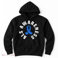 Als Awareness Pocket Wear Blue Ribbon Als Disease Support Hoodie thumb 0