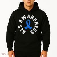Als Awareness Pocket Wear Blue Ribbon Als Disease Support Hoodie thumb 2