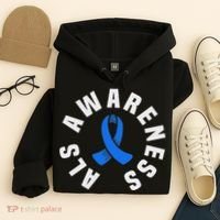 Als Awareness Pocket Wear Blue Ribbon Als Disease Support Hoodie thumb 4
