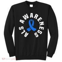 Als Awareness Pocket Wear Blue Ribbon Als Disease Support Sweatshirt thumb 0