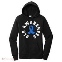 Als Awareness Pocket Wear Blue Ribbon Als Disease Support Women's Hoodie thumb 0