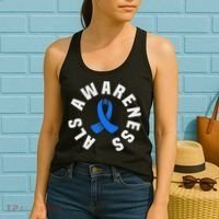 Als Awareness Pocket Wear Blue Ribbon Als Disease Support Women's Tank Top thumb 2