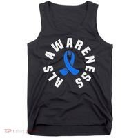 Als Awareness Pocket Wear Blue Ribbon Als Disease Support Tank Top thumb 0