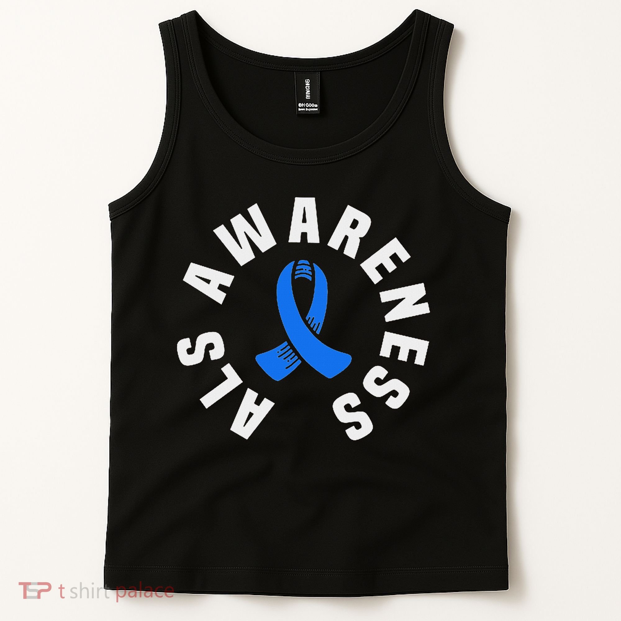 Als Awareness Pocket Wear Blue Ribbon Als Disease Support Tank Top