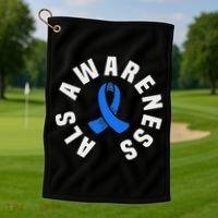 Als Awareness Pocket Wear Blue Ribbon Als Disease Support Golf Towel thumb 1