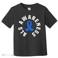 Als Awareness Pocket Wear Blue Ribbon Als Disease Support Toddler T-Shirt thumb 0