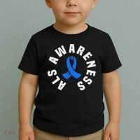 Als Awareness Pocket Wear Blue Ribbon Als Disease Support Toddler T-Shirt thumb 2