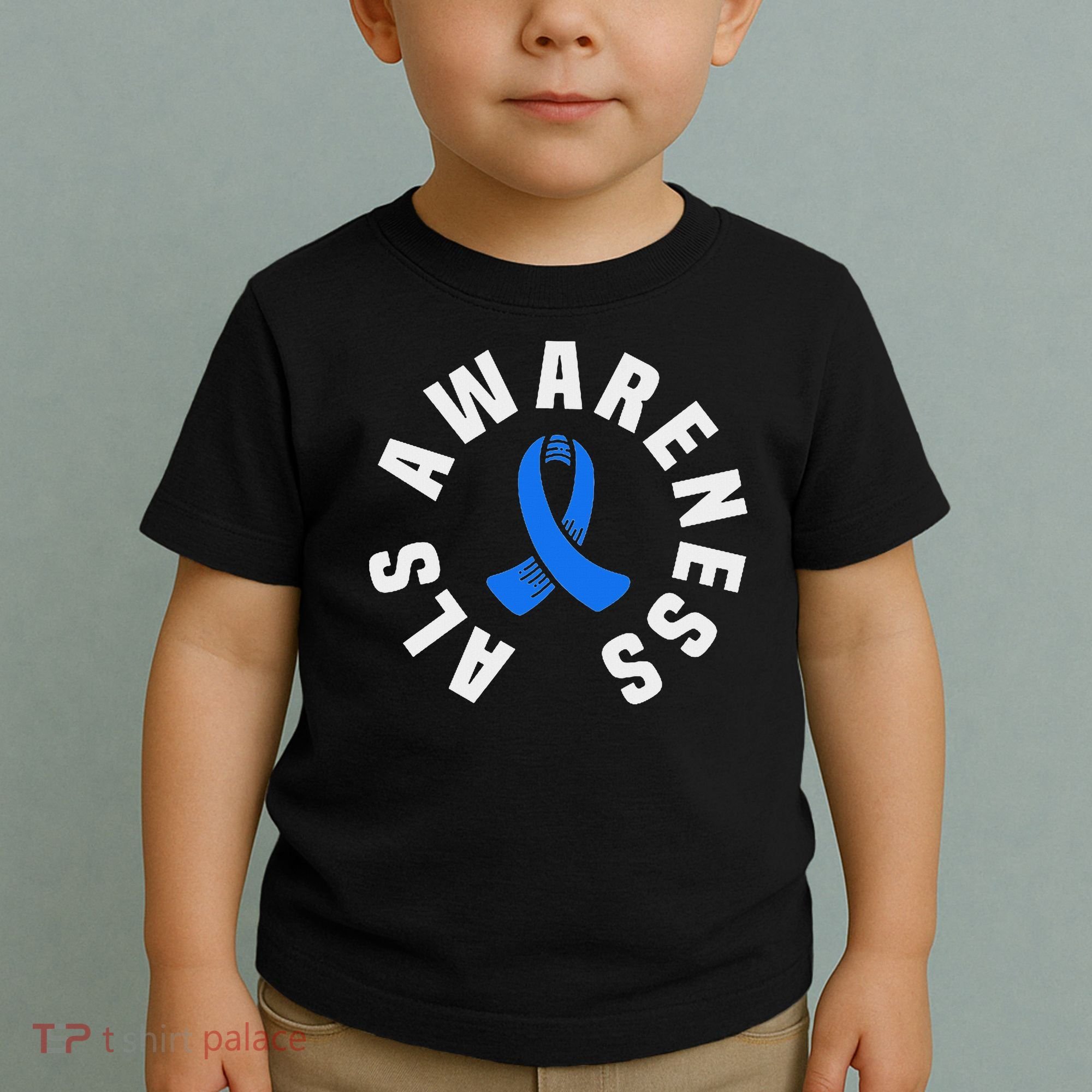 Als Awareness Pocket Wear Blue Ribbon Als Disease Support Toddler T-Shirt