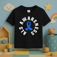 Als Awareness Pocket Wear Blue Ribbon Als Disease Support Toddler T-Shirt thumb 3