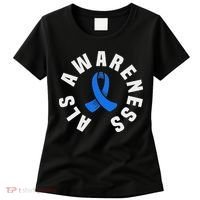 Als Awareness Pocket Wear Blue Ribbon Als Disease Support Women's T-Shirt thumb 0