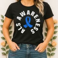 Als Awareness Pocket Wear Blue Ribbon Als Disease Support Women's T-Shirt thumb 2