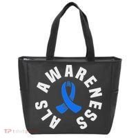 Als Awareness Pocket Wear Blue Ribbon Als Disease Support Tote Bag thumb 0