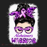 Alzheimers Awareness Purple Alzheimers Warrior Messy Bun Women's Sweatshirt thumb 2