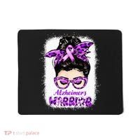 Alzheimers Awareness Purple Alzheimers Warrior Messy Bun Mousepad thumb 0