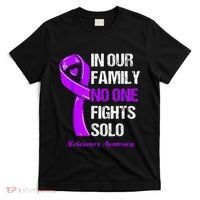 Alzheimers Awareness Purple Ribbon Alzheimers Warrior T-Shirt thumb 0