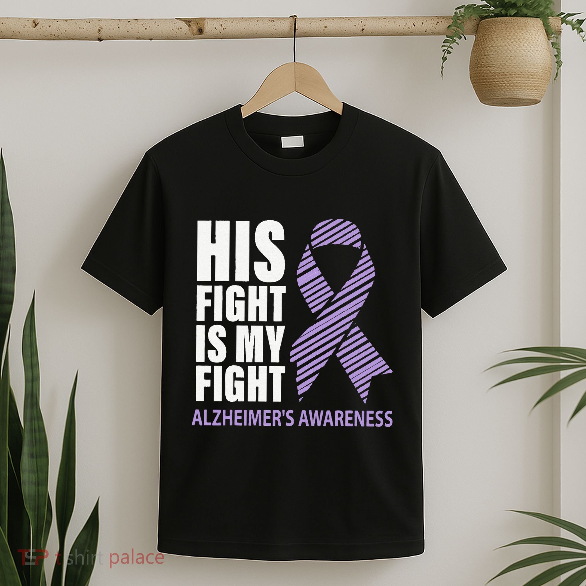 Alzheimers Awareness Purple Ribbon Dementia Mom Dad Grandpa T-Shirt