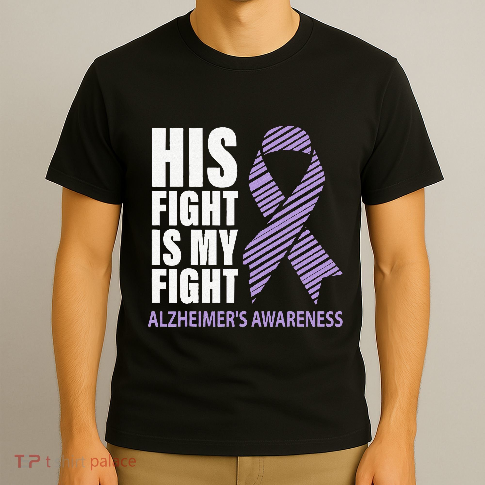 Alzheimers Awareness Purple Ribbon Dementia Mom Dad Grandpa T-Shirt