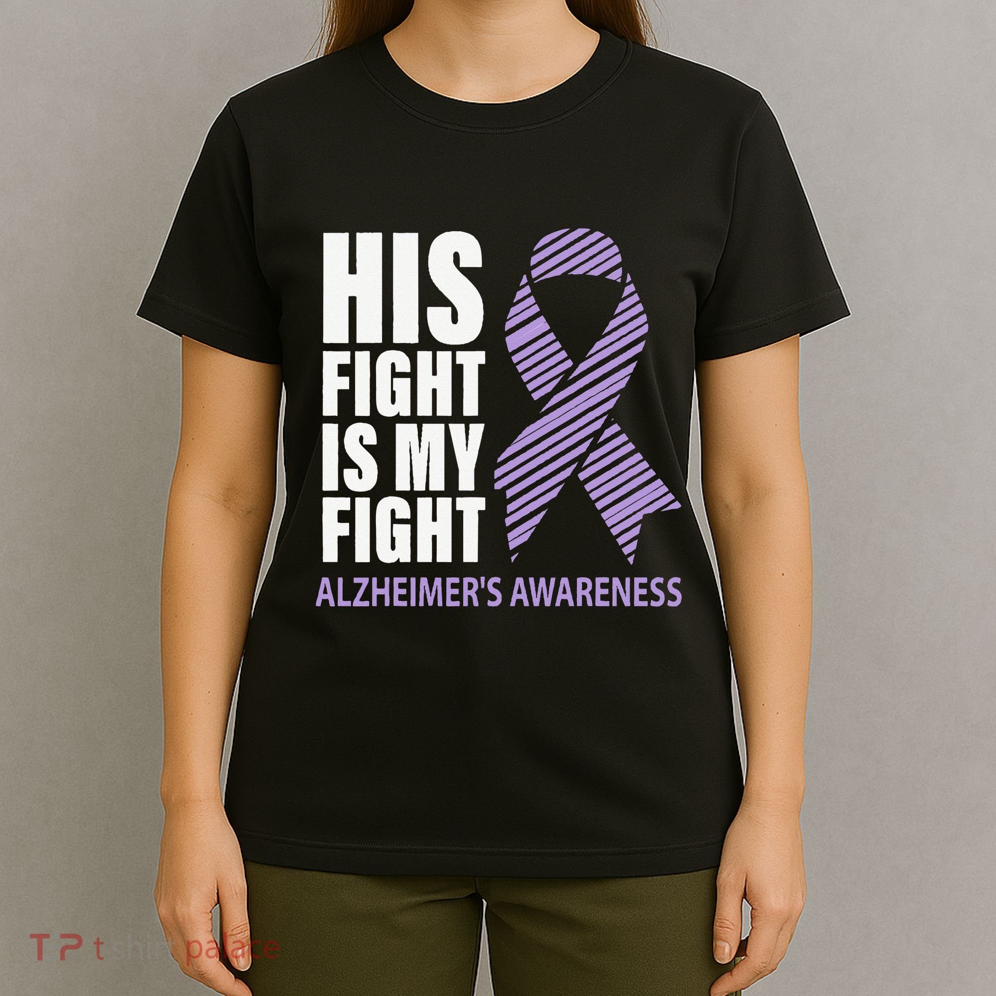 Alzheimers Awareness Purple Ribbon Dementia Mom Dad Grandpa T-Shirt