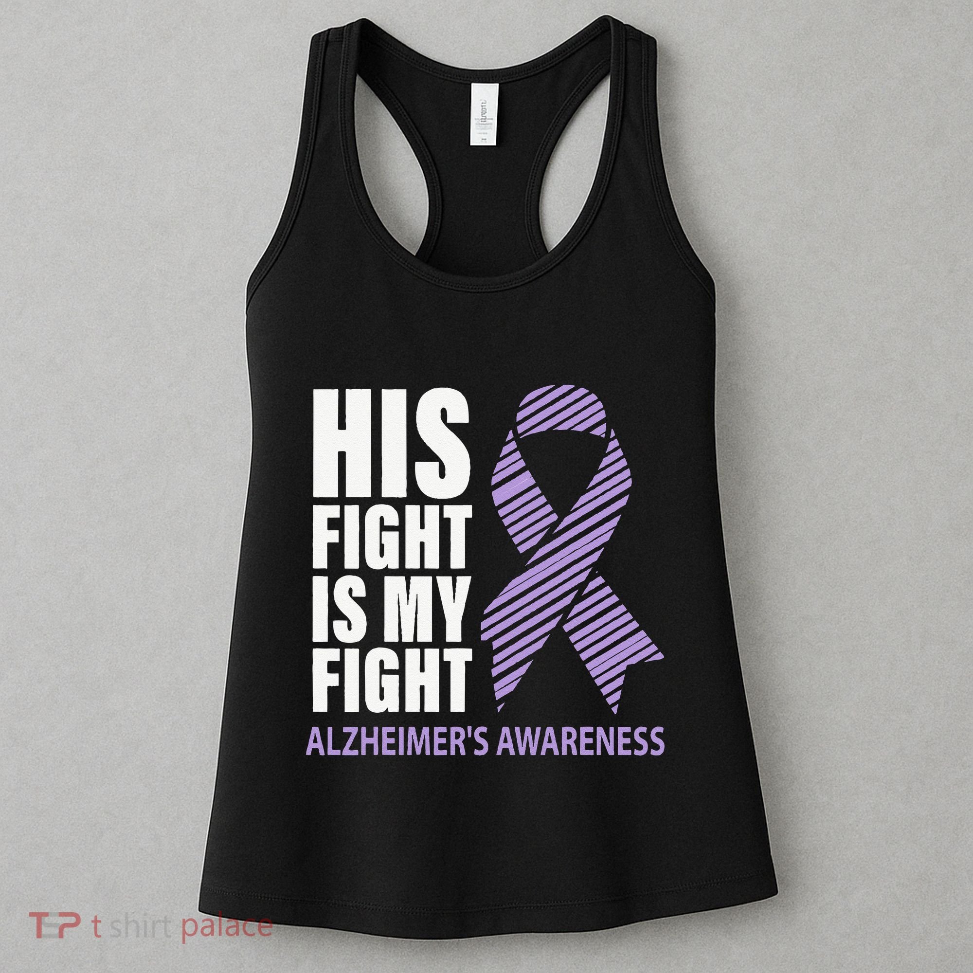 Alzheimers Awareness Purple Ribbon Dementia Mom Dad Grandpa Women's Tank Top