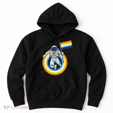Astronaut Aroace Pride Flag Hoodie