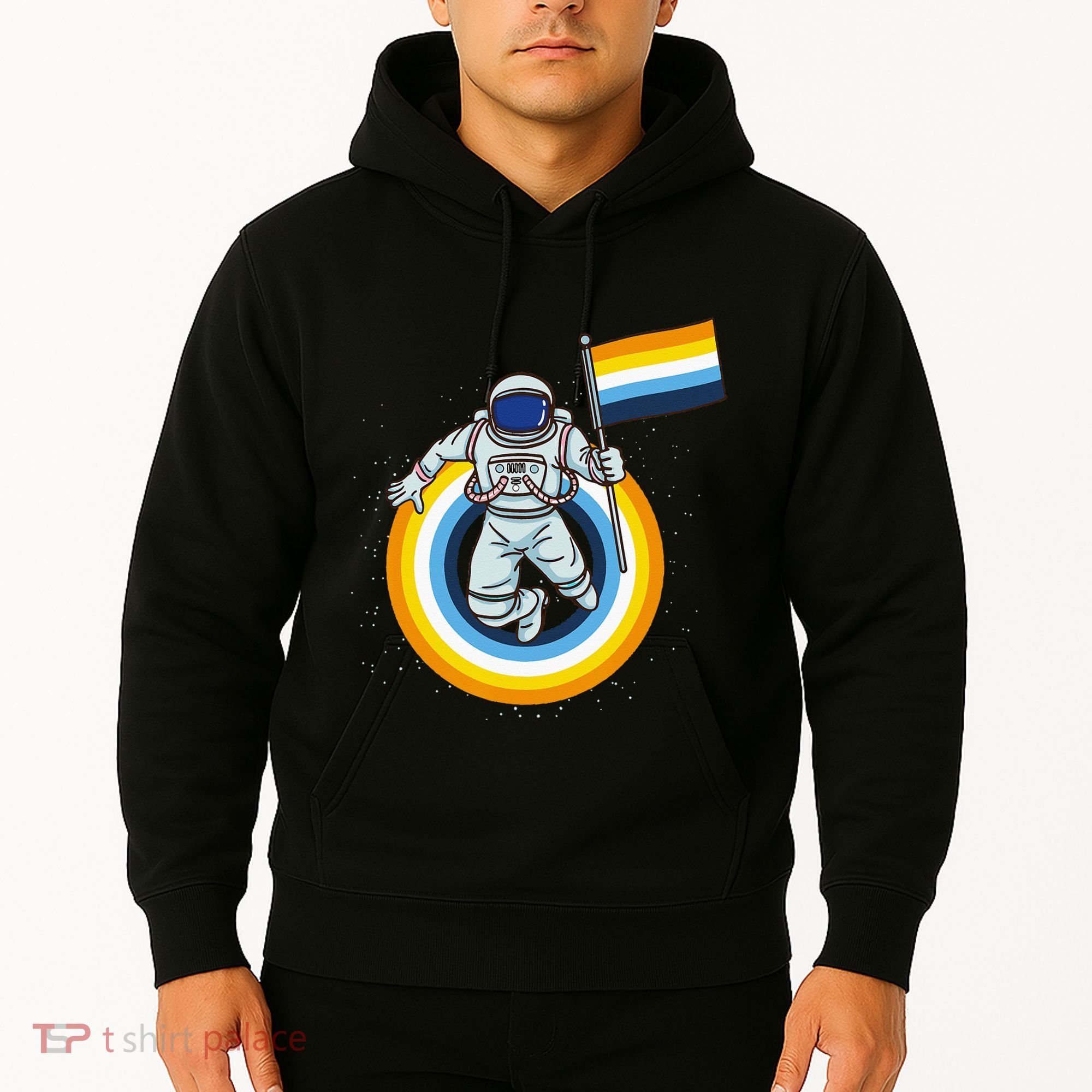 Astronaut Aroace Pride Flag Hoodie
