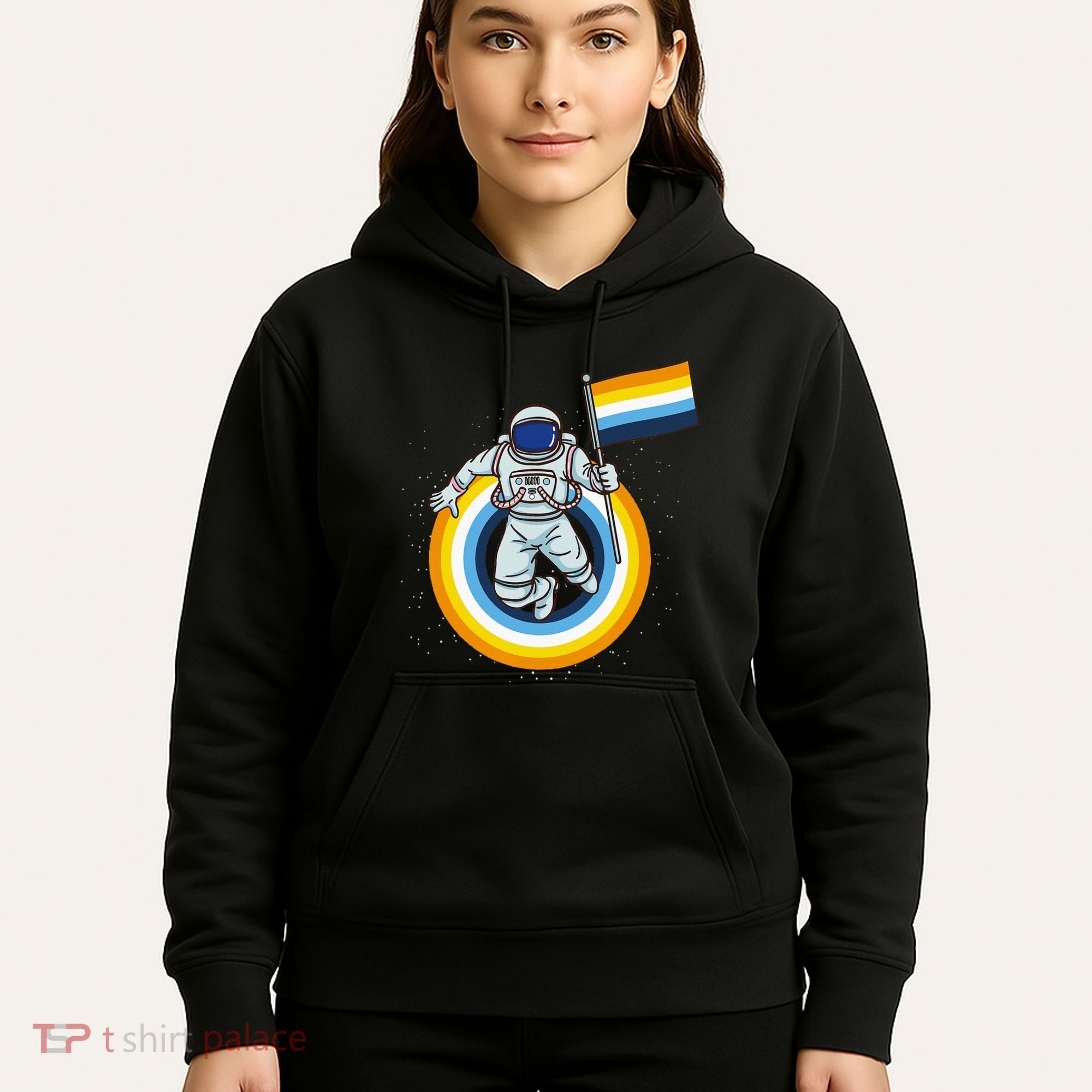 Astronaut Aroace Pride Flag Hoodie