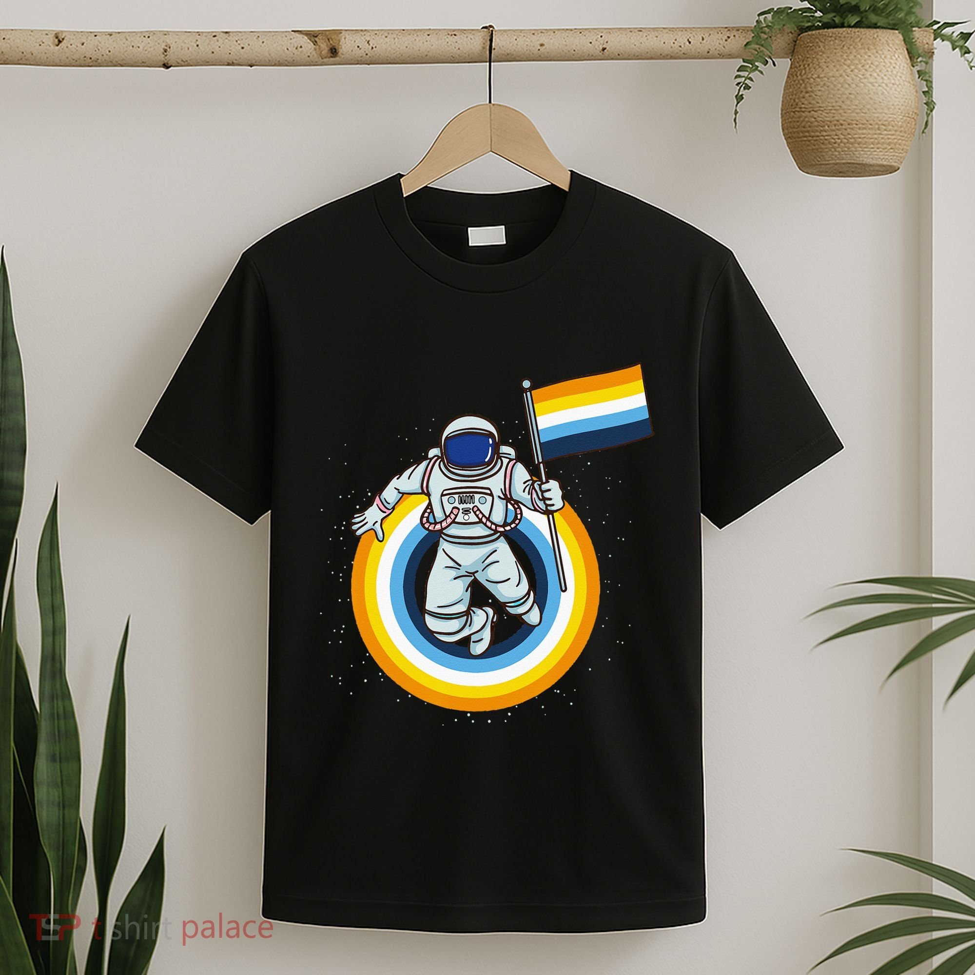 Astronaut Aroace Pride Flag T-Shirt