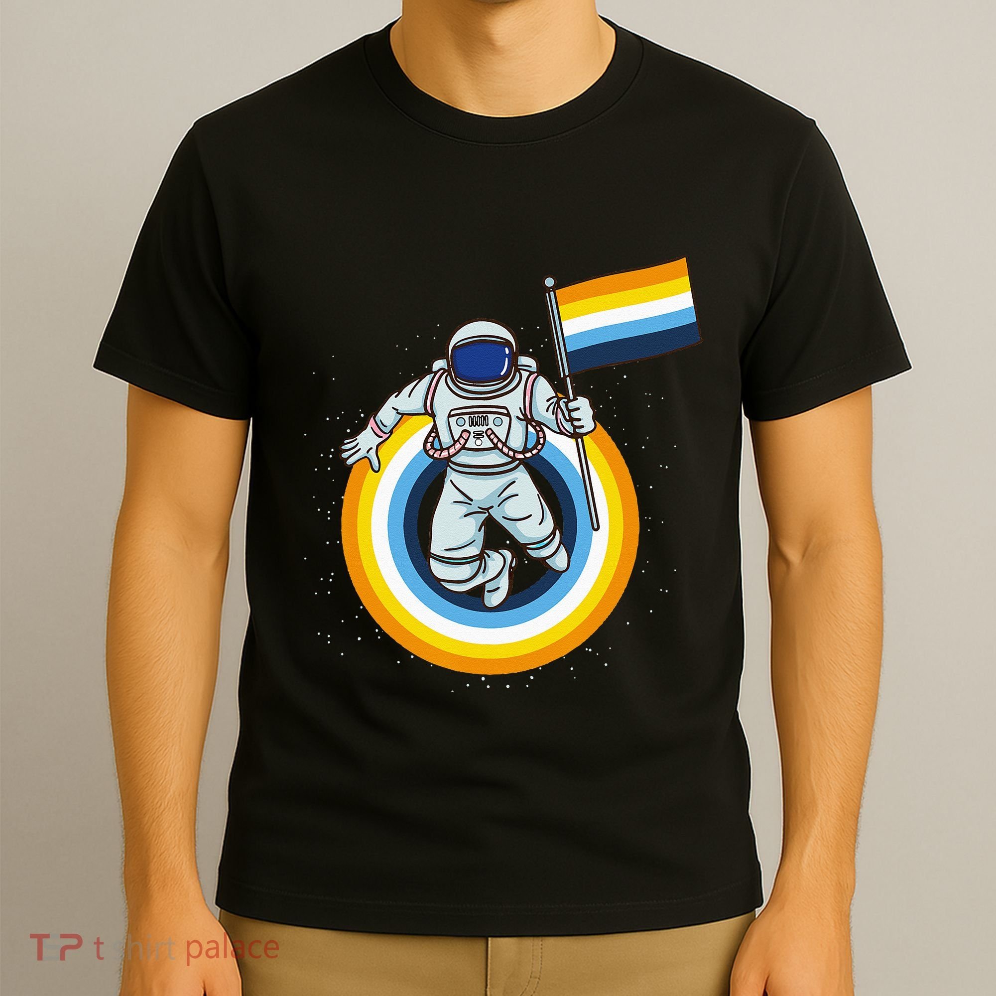 Astronaut Aroace Pride Flag T-Shirt