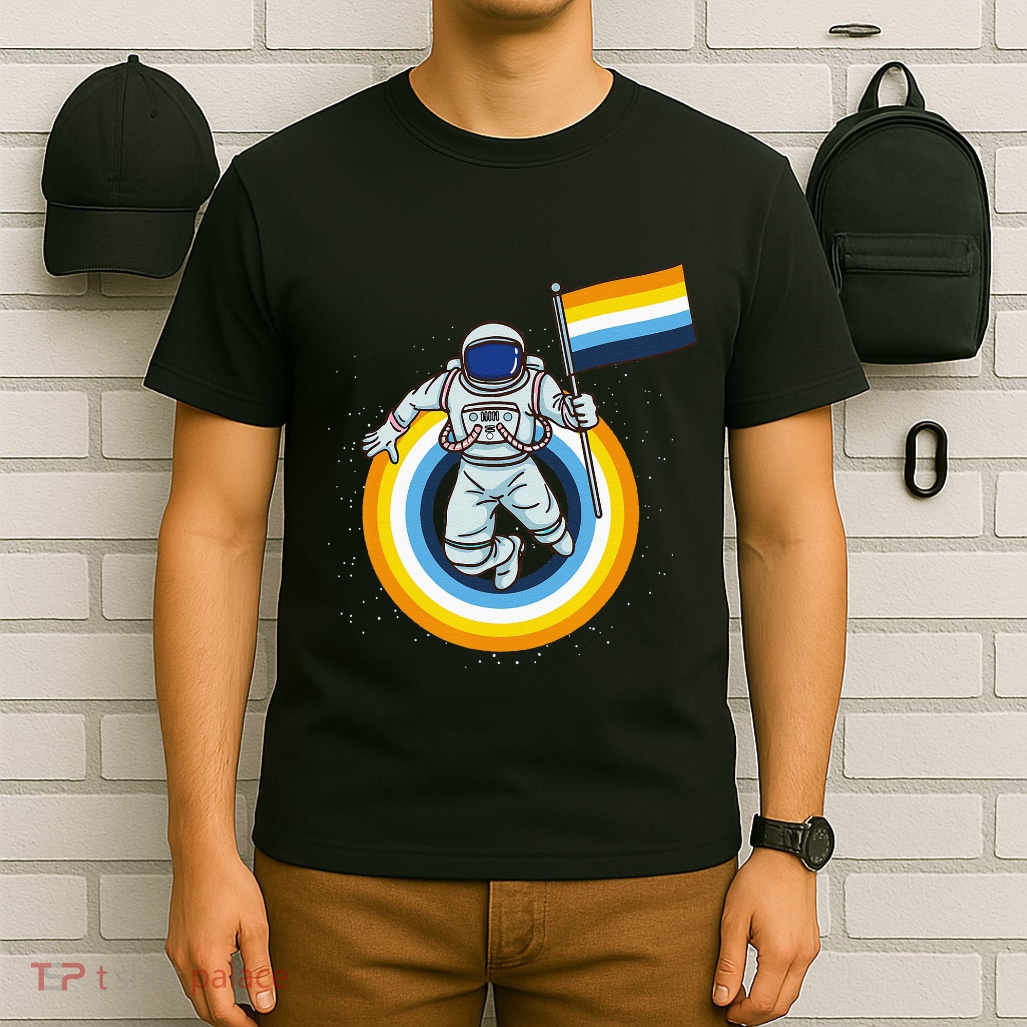 Astronaut Aroace Pride Flag T-Shirt