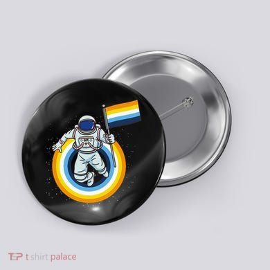 Astronaut Aroace Pride Flag Button