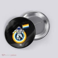 Astronaut Aroace Pride Flag Button thumb 0