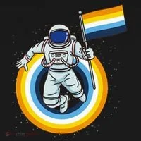Astronaut Aroace Pride Flag Bucket Hat thumb 4