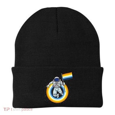 Astronaut Aroace Pride Flag Beanie