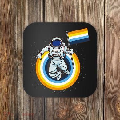 Astronaut Aroace Pride Flag Coaster