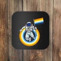 Astronaut Aroace Pride Flag Coaster thumb 0