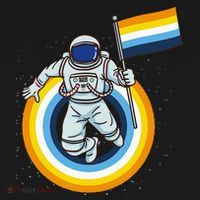 Astronaut Aroace Pride Flag Polo thumb 3