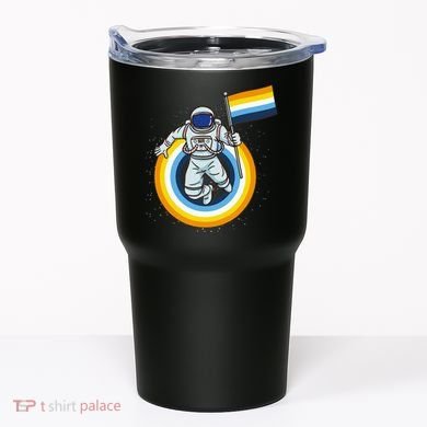 Astronaut Aroace Pride Flag Tumbler