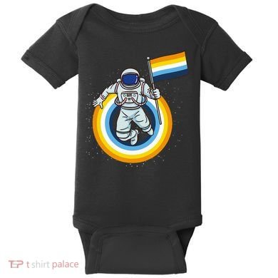 Astronaut Aroace Pride Flag Baby Bodysuit