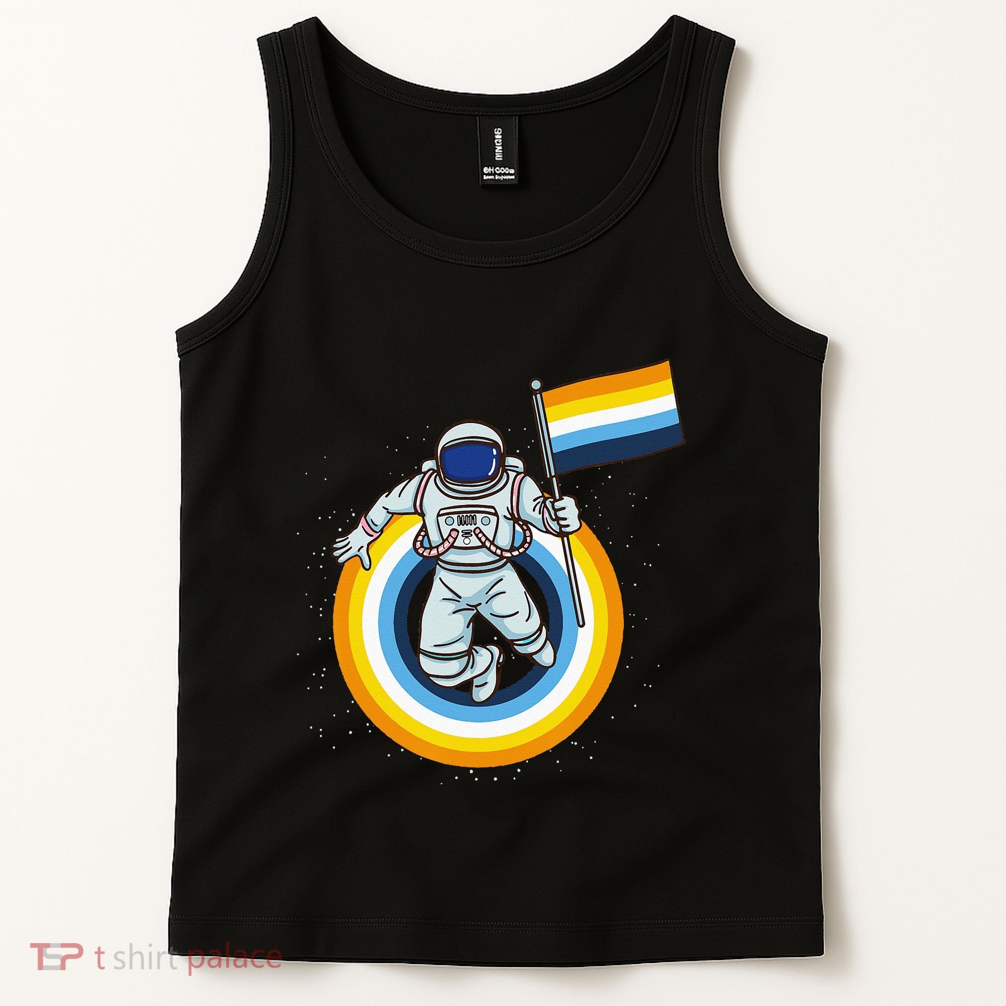 Astronaut Aroace Pride Flag Tank Top
