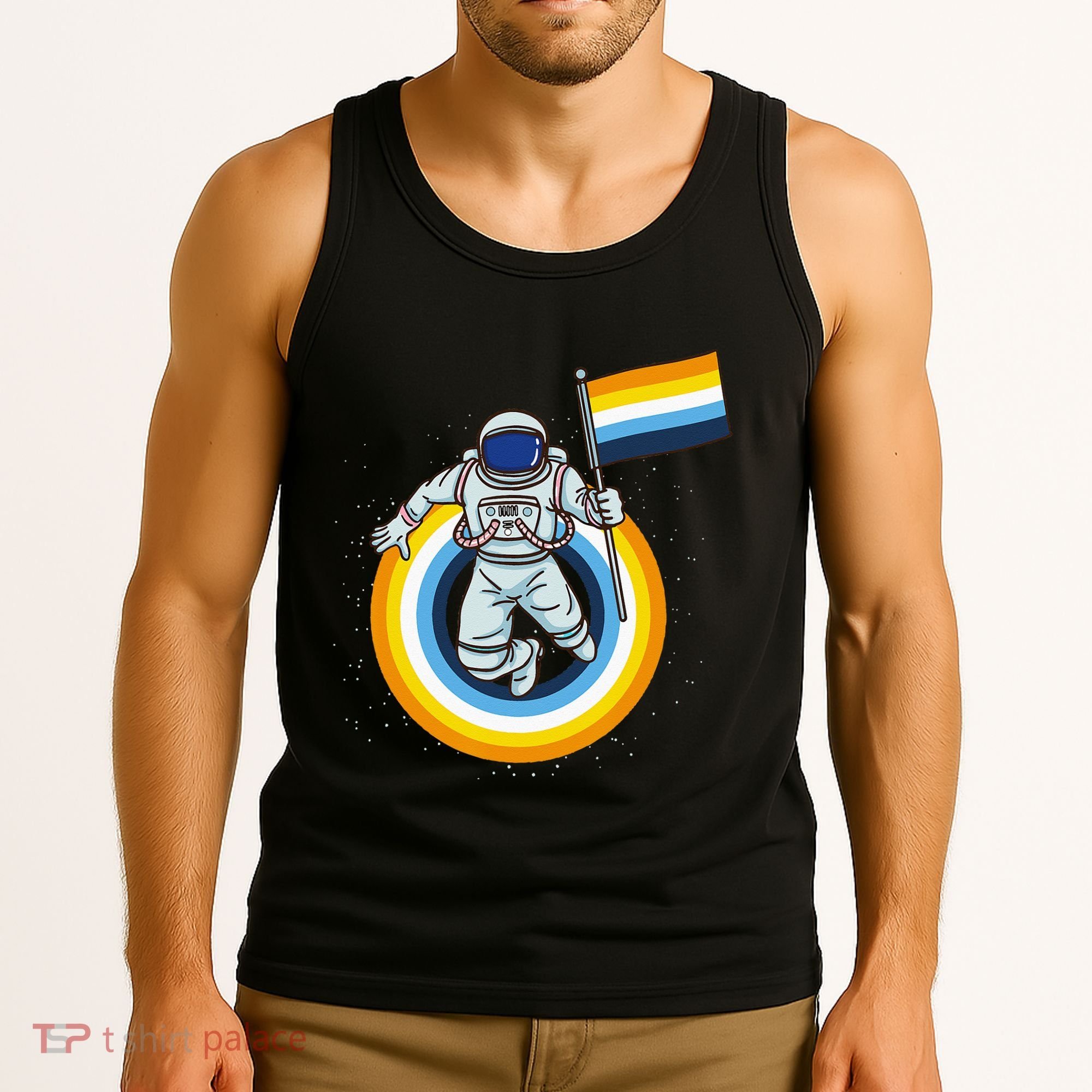 Astronaut Aroace Pride Flag Tank Top