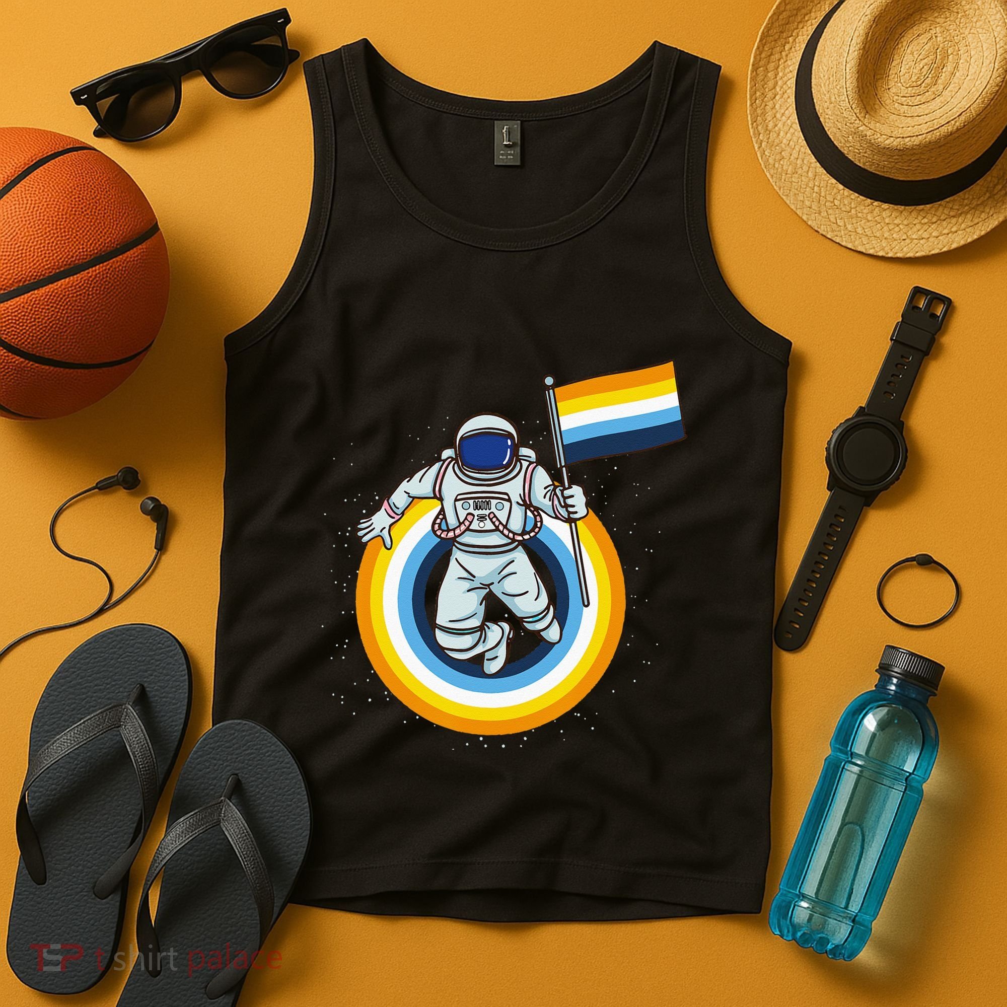 Astronaut Aroace Pride Flag Tank Top