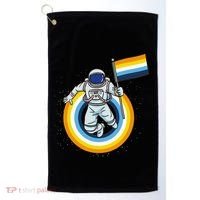 Astronaut Aroace Pride Flag Golf Towel thumb 0