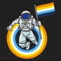 Astronaut Aroace Pride Flag Golf Towel thumb 3