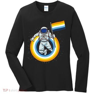 Astronaut Aroace Pride Flag Women's Long Sleeve Shirt